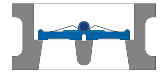 對(duì)夾雙瓣式止回閥結(jié)構(gòu)圖